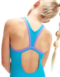 Speedo Girls Boom Logo Placement Flyback - Blue/Purple -Swim District 8 00304115169 1