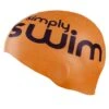 Silicone Swim Cap - High Vis Orange -Swim District 81902 Simply Swim Silicone Swim Cap High Vis Orange side