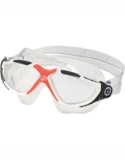 AQUA SPHERE Vista Swim Mask - Clear Lens -Swim District 9917 Vista MS1750906LC Clear White Red 1
