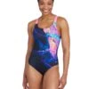 Zoggs Acid Wave Speedback Swimsuit - Black/Pink