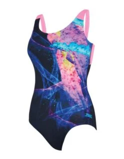Zoggs Acid Wave Speedback Swimsuit - Black/Pink -Swim District AcidWaveSpeedbackSwimsuit 6