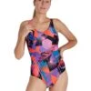 Speedo Allover U-Back Swimsuit - Navy/Red 2 Speedo Allover U-Back Swimsuit - Navy/Red -Swim District Allover U Back Swimsuit NavyRed Front