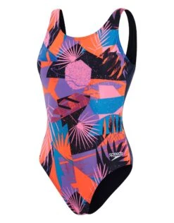 Speedo Allover U-Back Swimsuit - Navy/Red -Swim District Allover U Back Swimsuit NavyRed Pattern