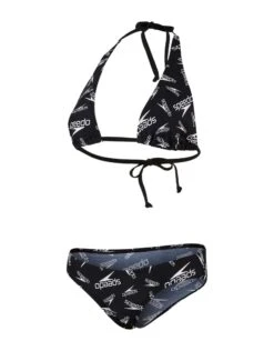Speedo Allover Triangle Tieback 2 Piece Swimsuit - Black/White -Swim District AlloverTriangleTieback2PieceSwimsuit BlackWhite 2