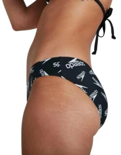 Speedo Allover Triangle Tieback 2 Piece Swimsuit - Black/White -Swim District AlloverTriangleTieback2PieceSwimsuit BlackWhite 7