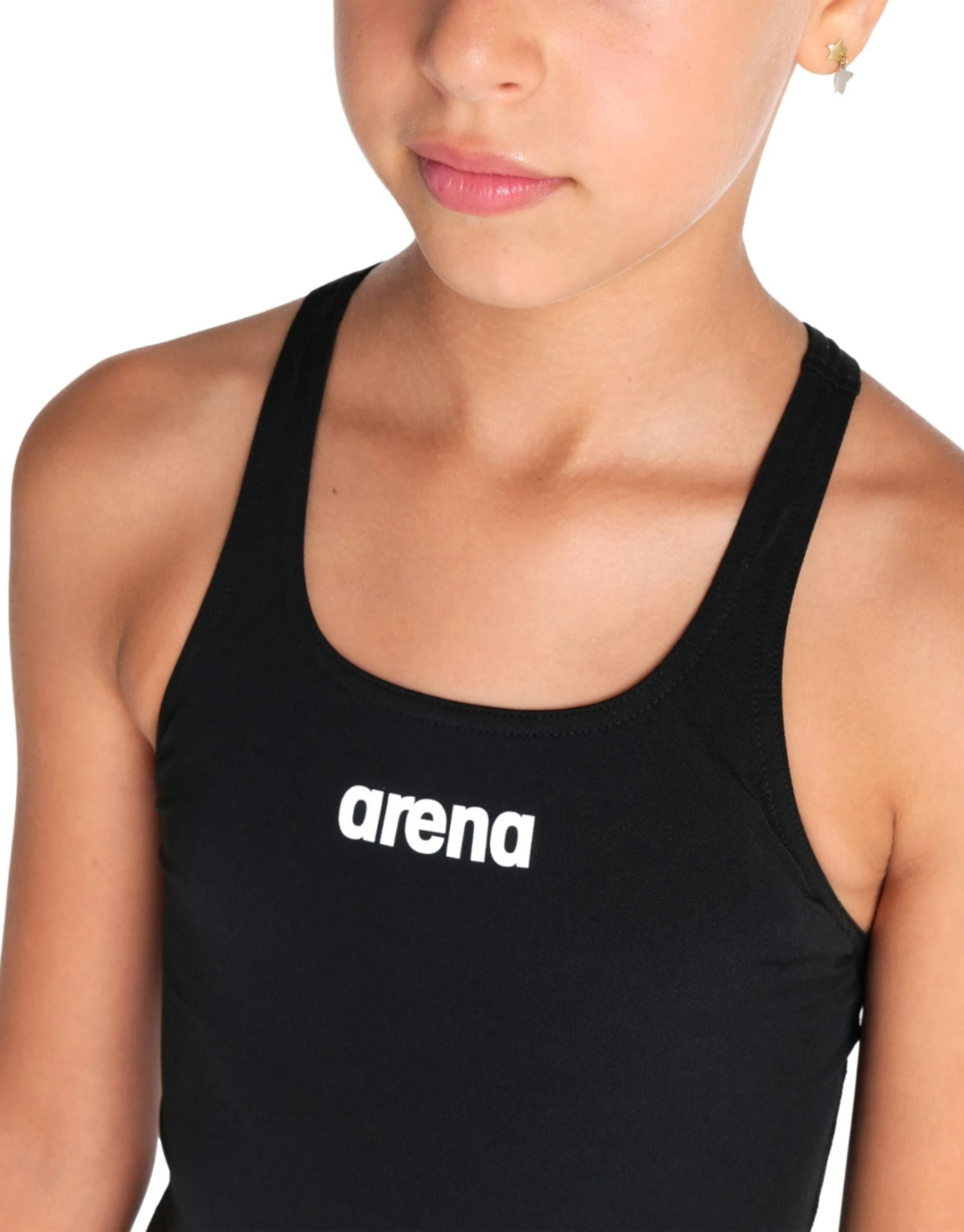 Arena Girls Team Swim Pro Solid Swimsuit - Black/White 5 Arena Girls Team Swim Pro Solid Swimsuit - Black/White - Image 3