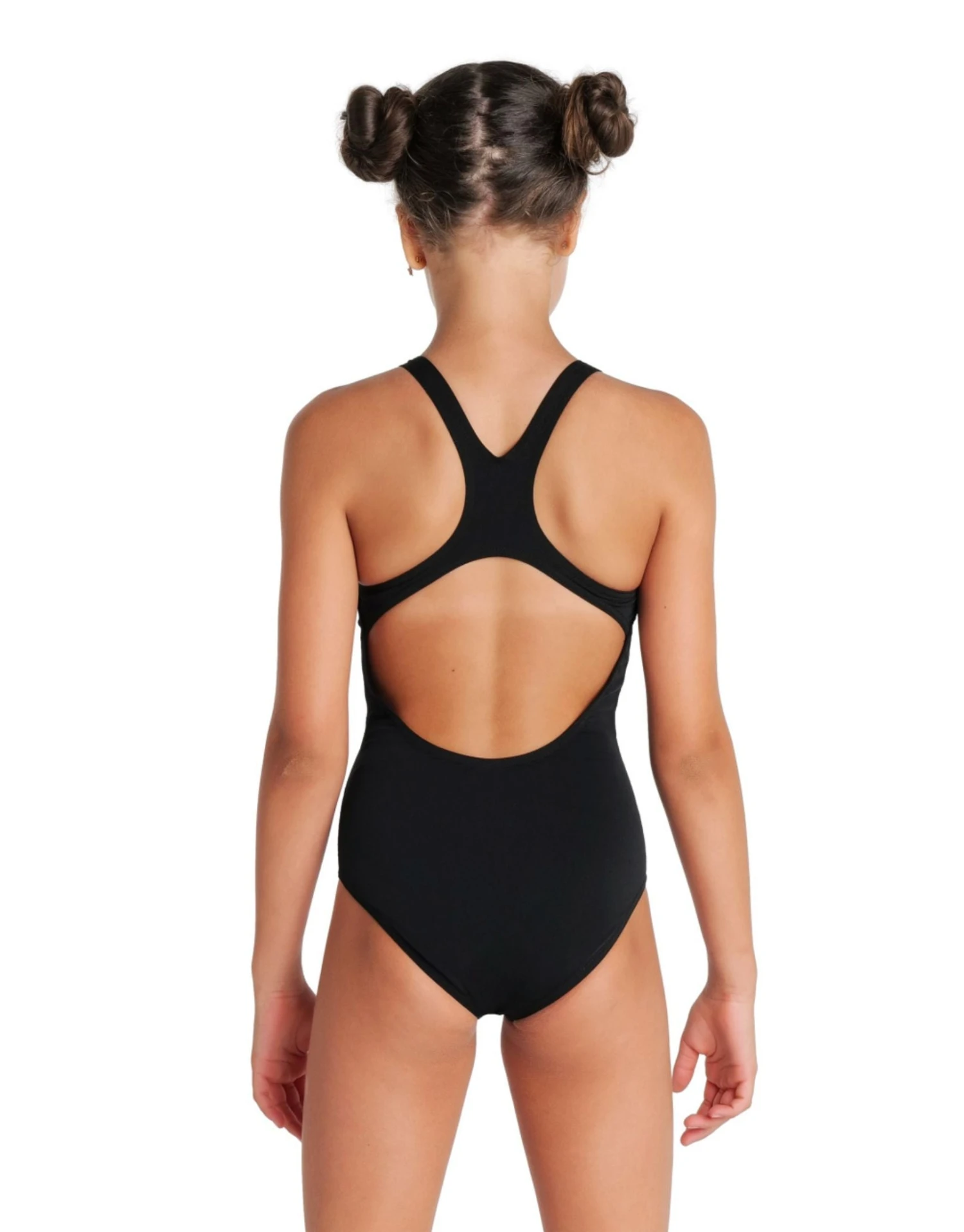 Arena Girls Team Swim Pro Solid Swimsuit - Black/White 4 Arena Girls Team Swim Pro Solid Swimsuit - Black/White - Image 2
