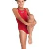 Arena Girls Team Swim Pro Solid Swimsuit - Red/White