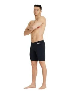 Arena Team Solid Swim Jammer - Black/White -Swim District Arena Team Solid Swim Jammer Black White 4