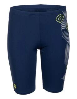 Arena Boys Graphic Print Swim Jammer - Navy/White -Swim District Boy sSwimJammerGraphic Front Close Up