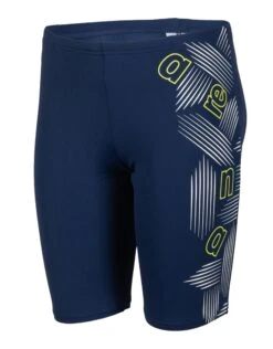 Arena Boys Graphic Print Swim Jammer - Navy/White -Swim District Boy sSwimJammerGraphic Side Close Up