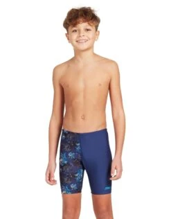 Zoggs Boys Devil Fish Mid Jammer - Navy