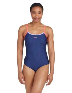 Zoggs Cannon Strike Back Swimsuit - Navy/Purple/Red