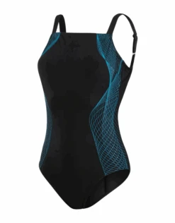 Speedo Crystallux Printed Swimsuit - Black/Blue -Swim District CrystalluxPrintedSwimsuit BlackBlue 4