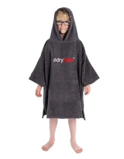 Kids Organic Cotton Short Sleeve Towel Poncho - 5-9 Yrs -Swim District Dryrobe kids cotton towel robe 5 9 12