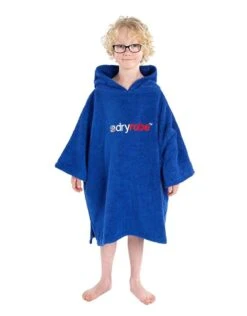 Kids Organic Cotton Short Sleeve Towel Poncho - 5-9 Yrs -Swim District Dryrobe kids cotton towel robe 5 9 6