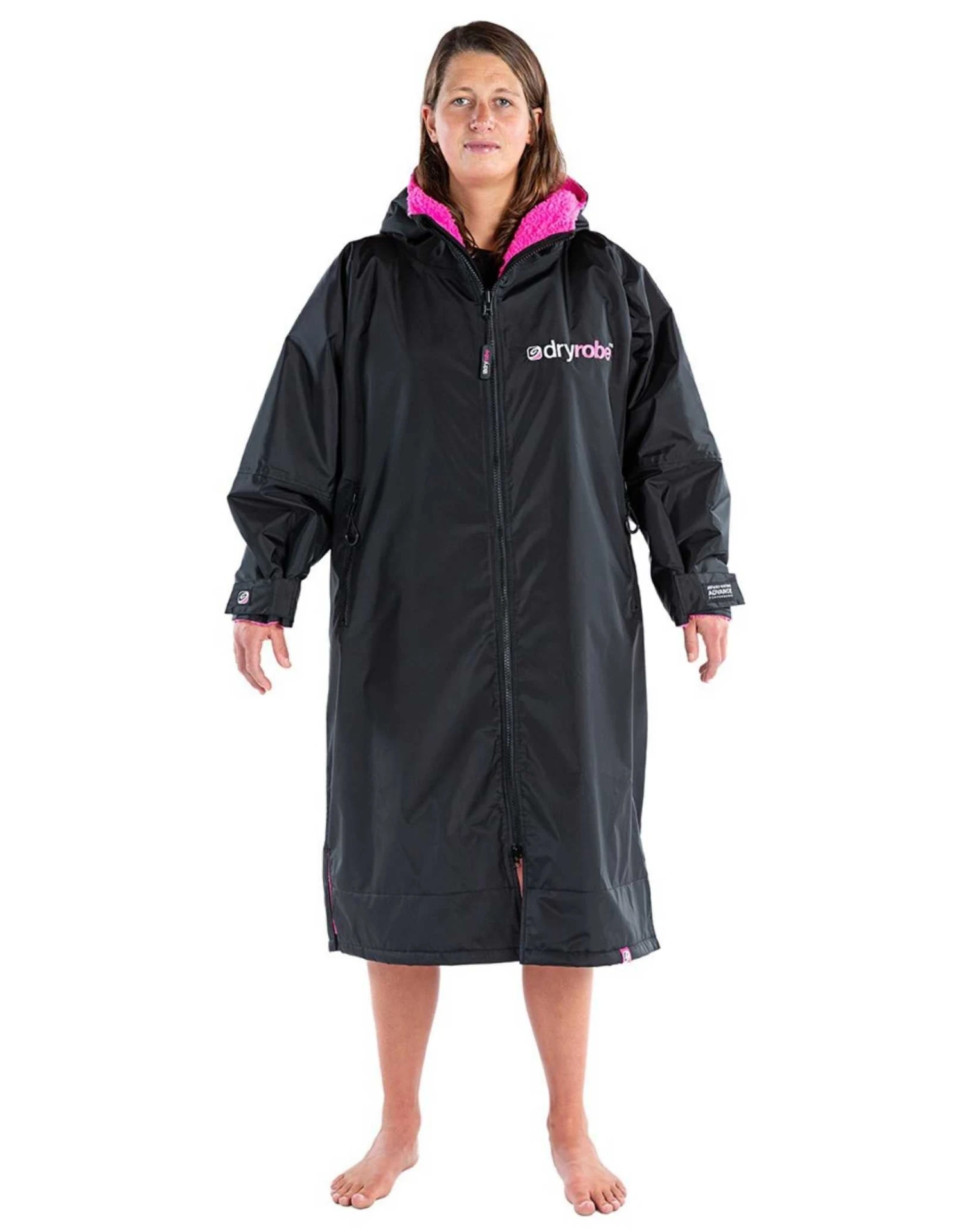Advance Long Sleeve Adult Robe - Black/Pink 3 Advance Long Sleeve Adult Robe - Black/Pink