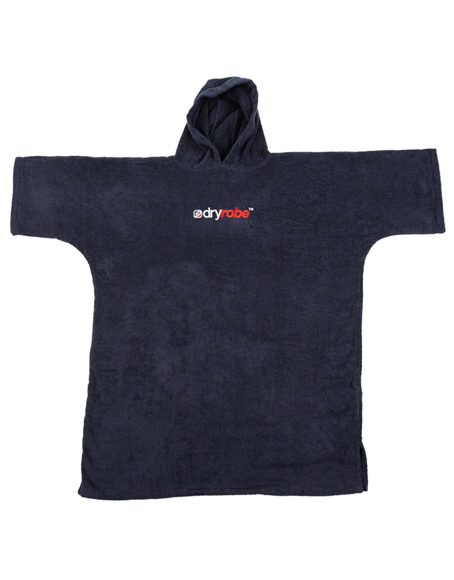 Organic Cotton Short Sleeve Adult Towel Poncho - Black 6 Organic Cotton Short Sleeve Adult Towel Poncho - Black - Image 4