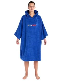 Organic Cotton Short Sleeve Adult Towel Poncho - Royal Blue -Swim District DryrobeOrganicCottonShortSleeveTowel RoyalBlue