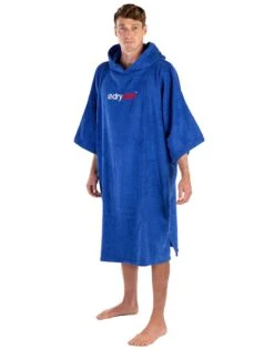 Organic Cotton Short Sleeve Adult Towel Poncho - Royal Blue -Swim District DryrobeOrganicCottonShortSleeveTowel RoyalBlue 4