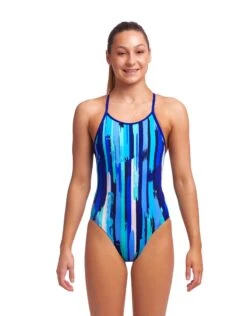 FUNKITA Girls Roller Paint Diamond Back Swimsuit