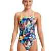 FUNKITA Girls Blocked Bars Diamond Back Swimsuit -Swim District FunkitaBlockedBarsFunkita 2