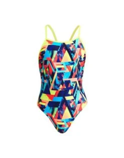 FUNKITA Girls Blocked Bars Diamond Back Swimsuit -Swim District FunkitaBlockedBarsFunkita 3