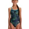 Speedo Girls Allover Digital V Back Swimsuit - Navy/Green 1 Speedo Girls Allover Digital V Back Swimsuit - Navy/Green -Swim District GirlsAlloverDigitalVBackSwimsuit NavyGreen 4