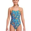 FUNKITA Girls Big Cat Bash Diamond Back Swimsuit