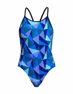 FUNKITA Girls Blue Bars Diamond Back Swimsuit -Swim District GirlsBlueBarsDiamondBackSwimsuit 1