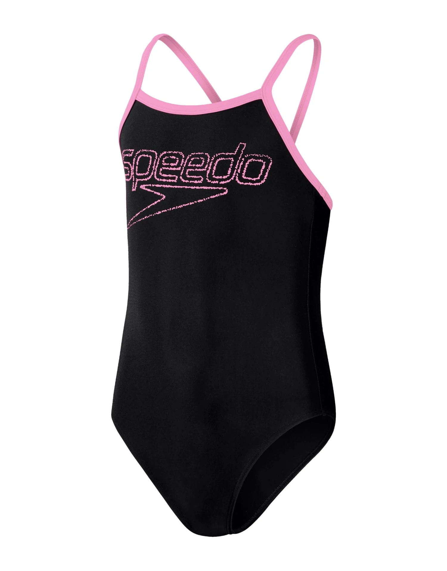 Speedo Girls Boom Logo Thinstrap Muscleback - Black/Pink 6 Speedo Girls Boom Logo Thinstrap Muscleback - Black/Pink - Image 4