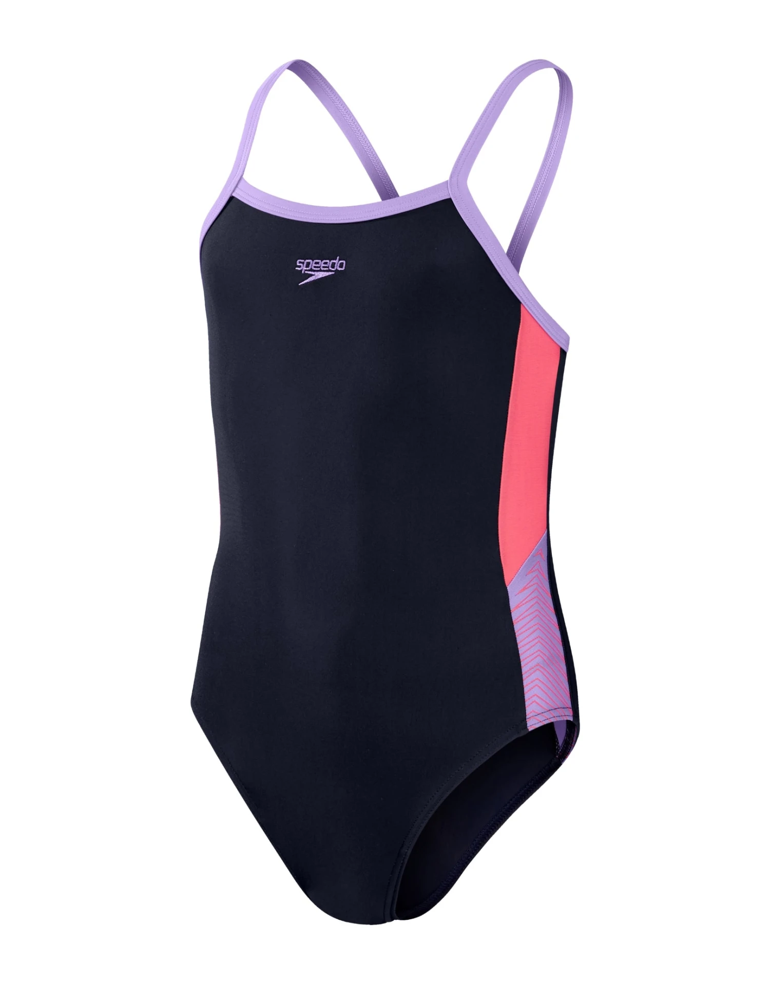 Speedo Girls Dive Thinstrap Muscleback Swimsuit - Navy/Purple 6 Speedo Girls Dive Thinstrap Muscleback Swimsuit - Navy/Purple - Image 4