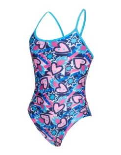 Zoggs Girls Fiery Star Tie Back Swimsuit -Swim District GirlsFieryStarTieBackSwimsuit 3