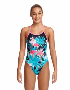 FUNKITA Girls Flamingo Night Single Strap Swimsuit -Swim District GirlsFlamingoNight 1