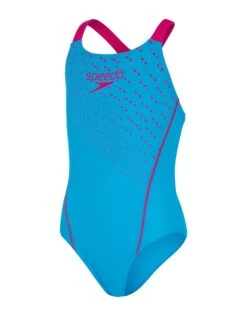 Speedo Girls Medley Logo Medalist Swimsuit - Blue/Pink -Swim District GirlsMedleyLogoMedalist BluePink 3