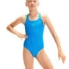 Speedo Girls Medley Logo Medalist Swimsuit - Blue/Green -Swim District GirlsMedleyLogoMedalistSwimsuit BlueGreen 1