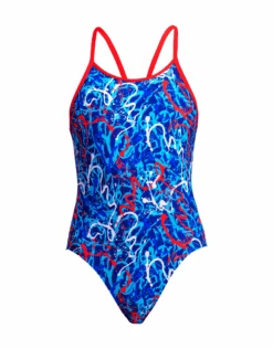 FUNKITA Girls Mr Squiggle Diamond Back Swimsuit -Swim District GirlsMrSquiggleDiamondBackSwimsuit 5