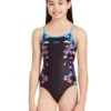 Zoggs Girls Neon Cracker Sprintback Swimsuit