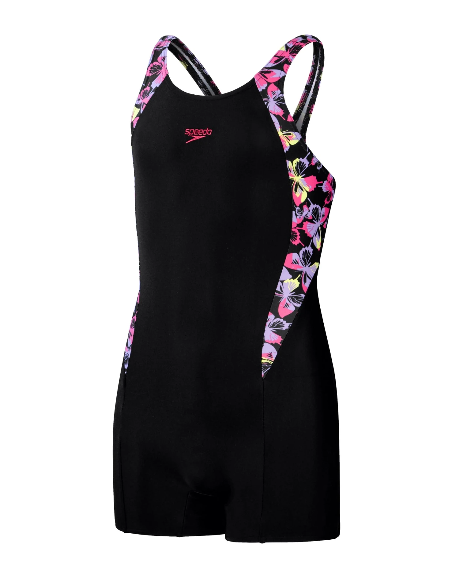 Speedo Girls Panel Legsuit - Black/Pink 9 Speedo Girls Panel Legsuit - Black/Pink - Image 7