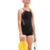 Speedo Girls Panel Legsuit - Black/Pink -Swim District GirlsPanelLegsuit BlackPink 5