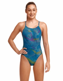 FUNKITA Girls Wires Crossed Diamond Back Swimsuit -Swim District GirlsWiresCrossedDiamondBackSwimsuit 2