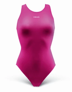 Head Girls Solid Splice Swimsuit - Magenta