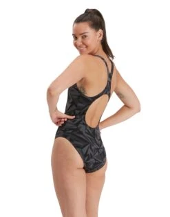 Speedo Hyperboom Allover Medalist Swimsuit - Black/Grey -Swim District HyperboomAlloverMedalistSwimsuit BlackGrey 5