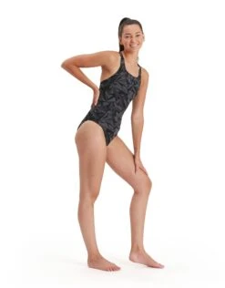 Speedo Hyperboom Allover Medalist Swimsuit - Black/Grey -Swim District HyperboomAlloverMedalistSwimsuit BlackGrey 6