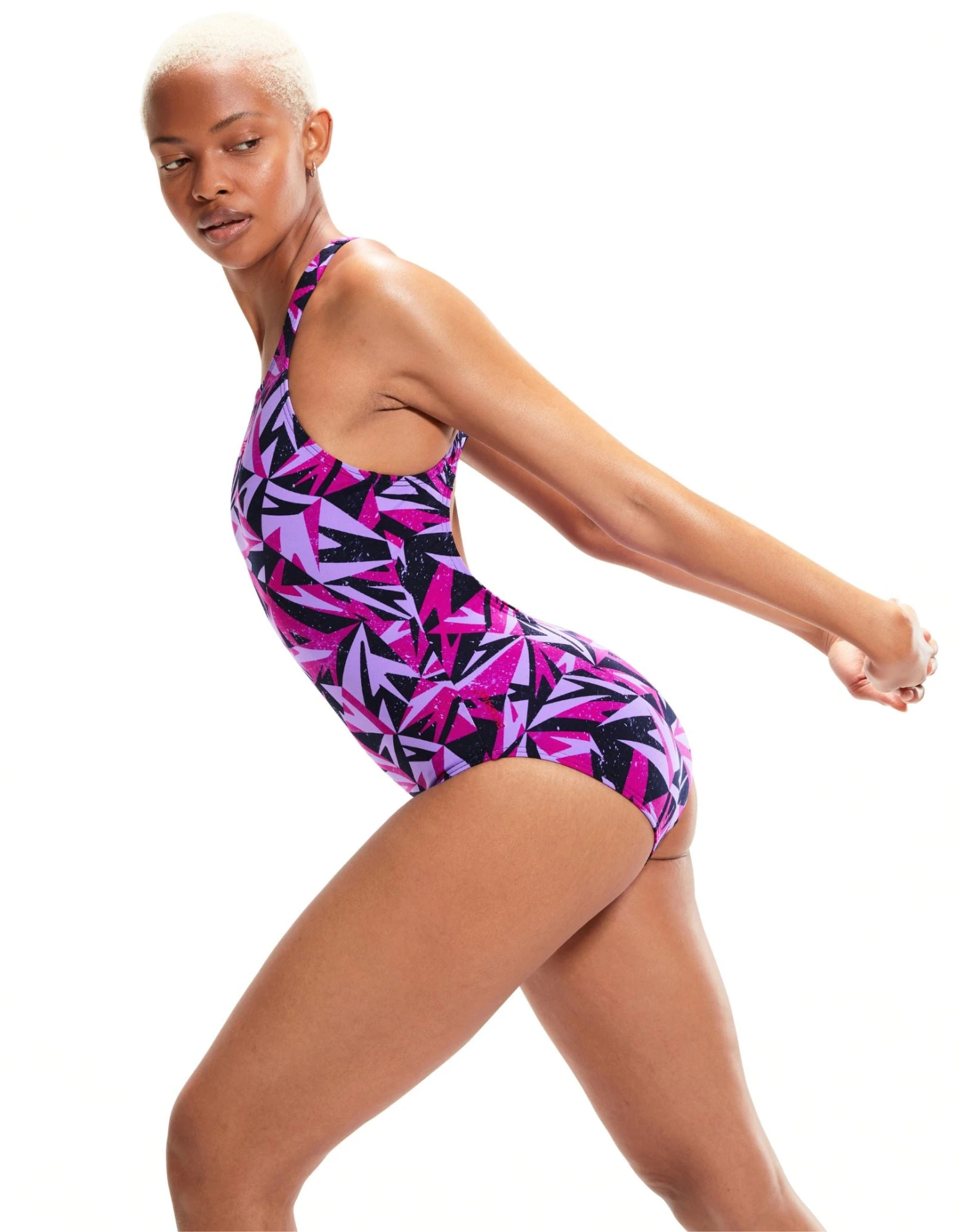 Speedo Hyperboom Allover Medalist Swimsuit - Navy/Purple 5 Speedo Hyperboom Allover Medalist Swimsuit - Navy/Purple - Image 3