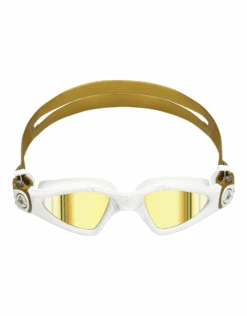 AQUA SPHERE Kayenne Small Fit Goggles - Mirrored Lens -Swim District KayenneSmallFit WhiteGold 5