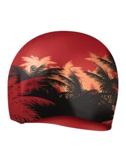 Speedo Long Hair Printed Swim Cap - Black/Red 7 Speedo Long Hair Printed Swim Cap - Black/Red -Swim District LongHairPrintedSwimCap BlackRed 1