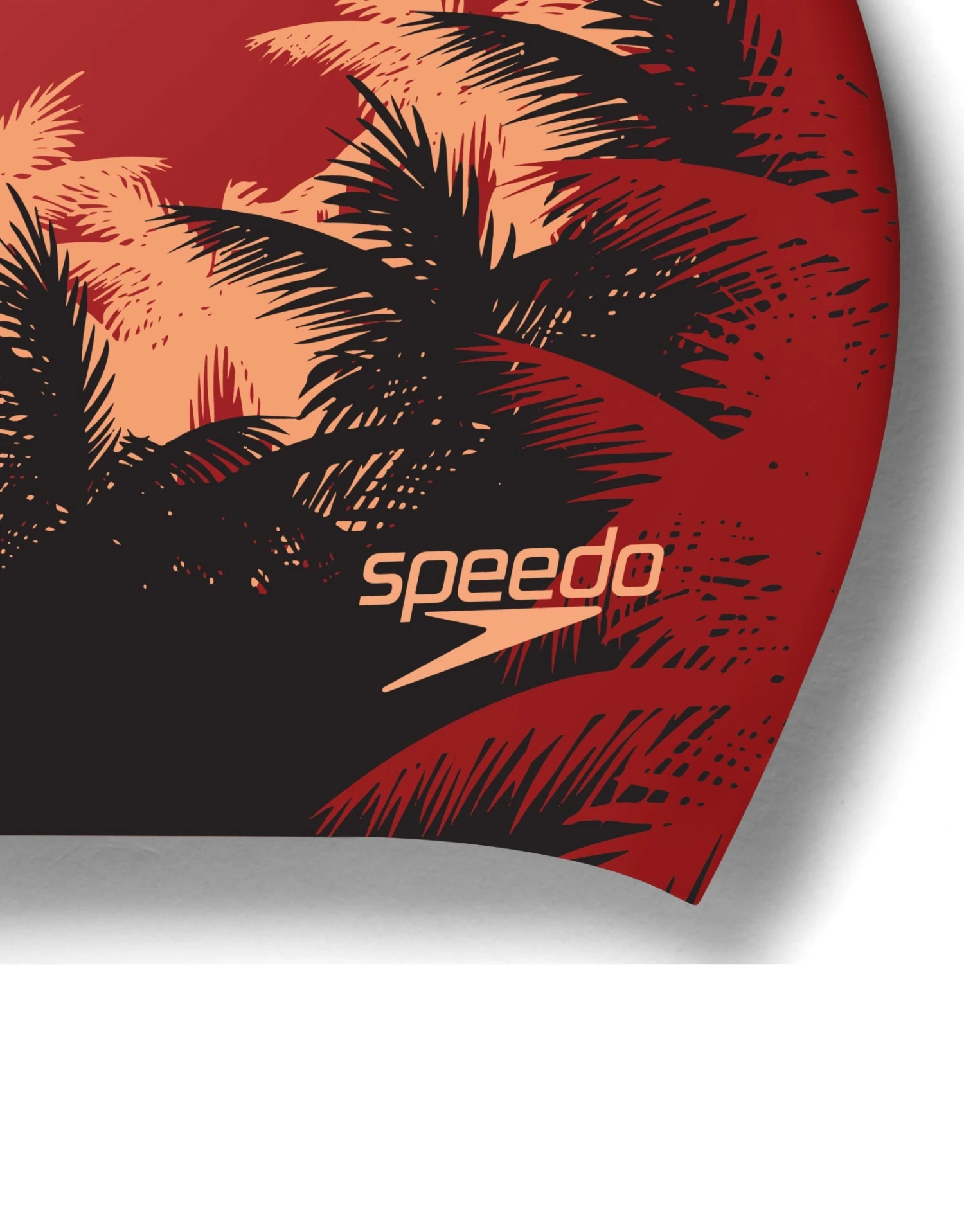 Speedo Long Hair Printed Swim Cap - Black/Red 4 Speedo Long Hair Printed Swim Cap - Black/Red - Image 2