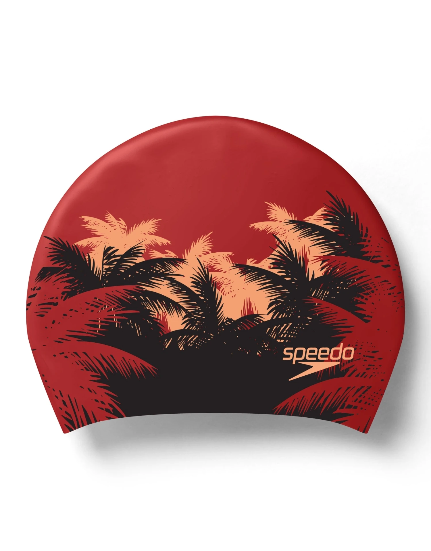 Speedo Long Hair Printed Swim Cap - Black/Red 3 Speedo Long Hair Printed Swim Cap - Black/Red