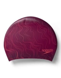 Speedo Long Hair Printed Swim Cap - Purple/Pink